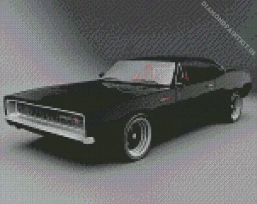 Matte Black 69 Charger Diamond Painting