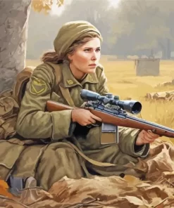 Military Female Sniper Diamond Painting