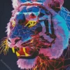 Neon Purple Tiger Diamond Painting