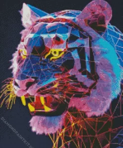 Neon Purple Tiger Diamond Painting