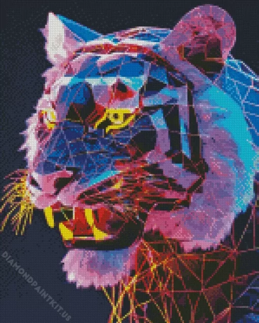 Neon Purple Tiger Diamond Painting