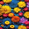 Pink Blue And Yellow Flowers Diamond Painting