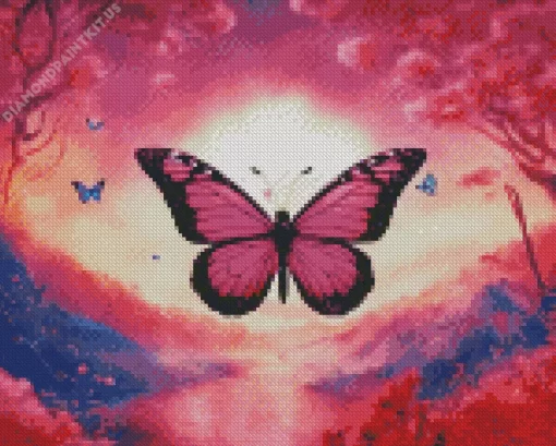 Pink Fantasy Butterfly Art Diamond Painting