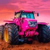 Pink Tractor Diamond Painting