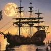 Pirate Ship Silhouette Diamond Painting