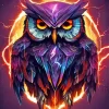 Purple Evil Owl Diamond Painting