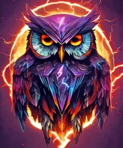 Purple Evil Owl Diamond Painting