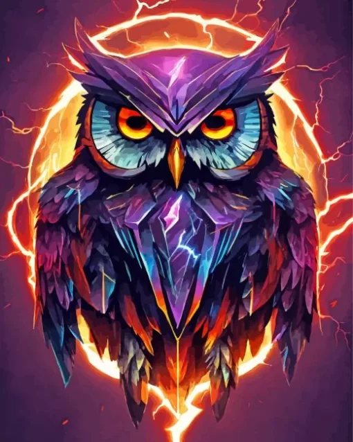 Purple Evil Owl Diamond Painting