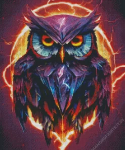 Purple Evil Owl Diamond Painting