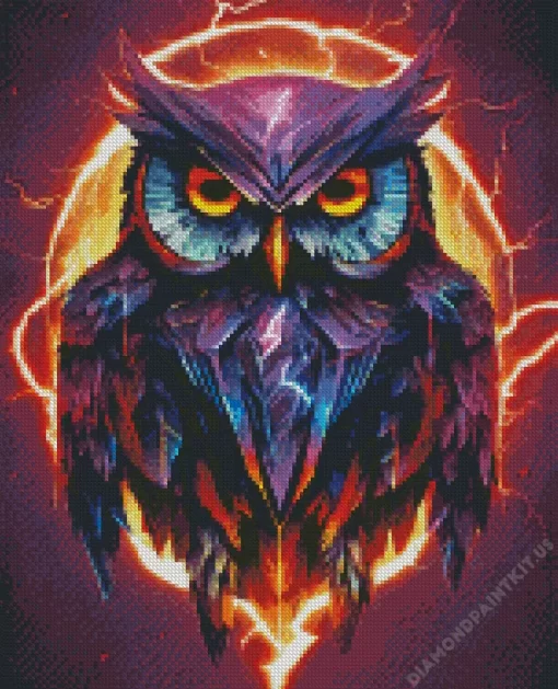 Purple Evil Owl Diamond Painting