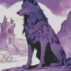 Purple Wolf in Desert Diamond Painting