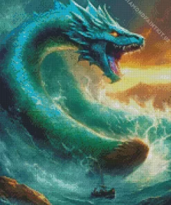 Scary Green Sea Dragon Diamond Painting