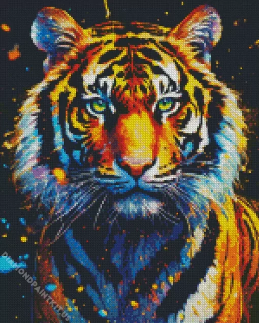 Splash Green Eyes Tiger Diamond Painting