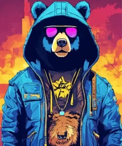 Stylish Gangsta Bear Diamond Painting