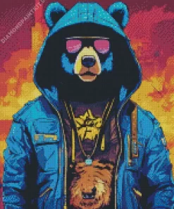 Stylish Gangsta Bear Diamond Painting