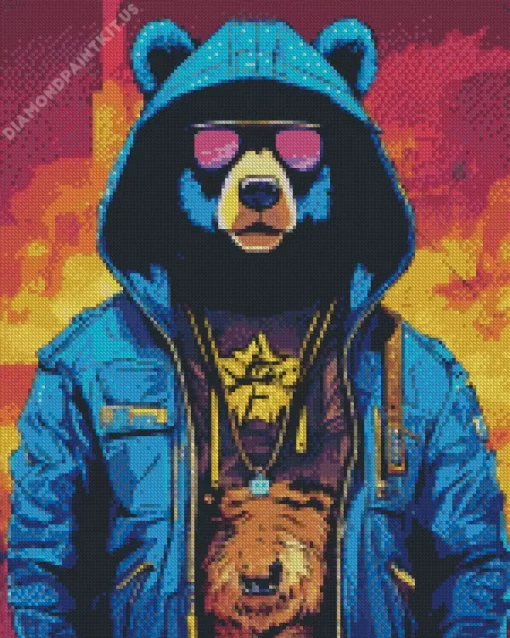 Stylish Gangsta Bear Diamond Painting