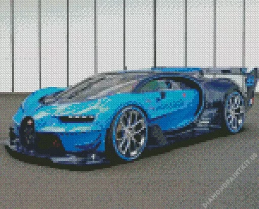 Super Blue Car Diamond Painting