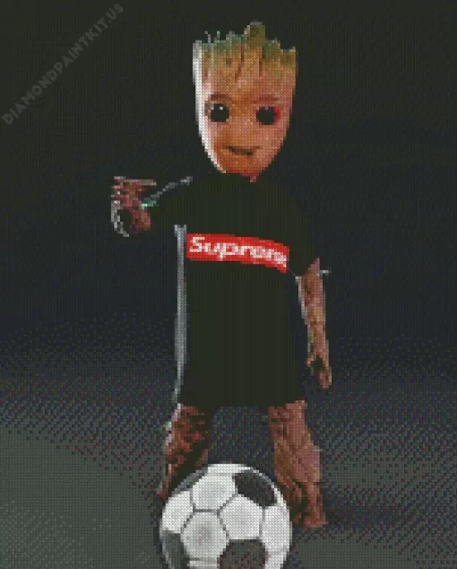 Supreme Groot Soccer Diamond Painting