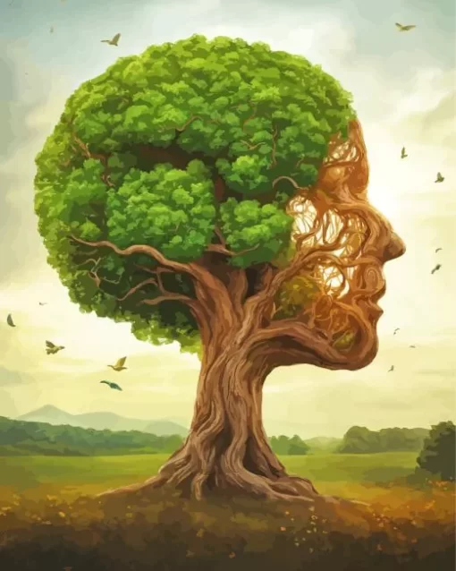 Tree Face Nature Diamond Painting