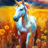 White Fabulous Unicorn Art Diamond Painting