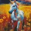 White Fabulous Unicorn Art Diamond Painting