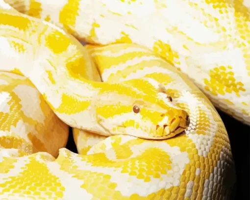 Yellow Python Burmese Snake Diamond Painting