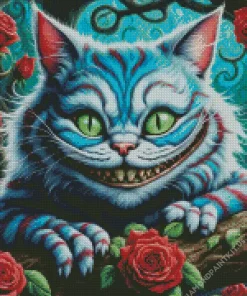 Alice In Wonderland Blue Cheshire Cat Diamond Painting