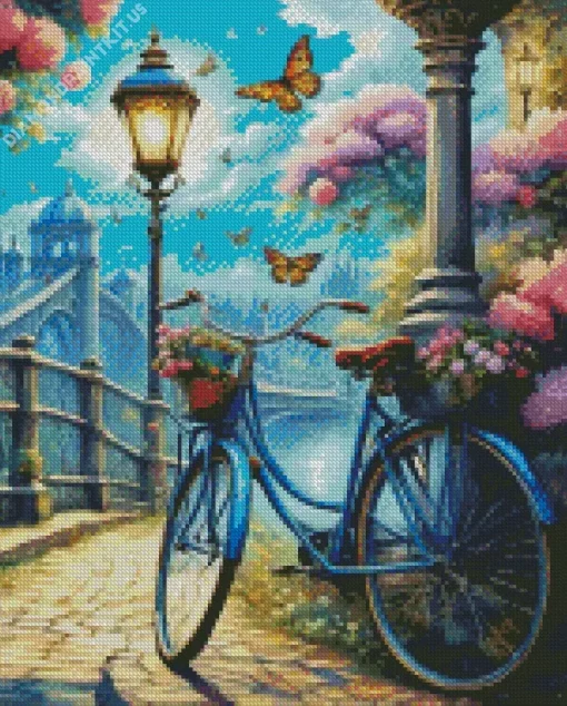 Blue Bike Diamond Painting