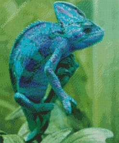 Blue Chameleon Diamond Painting