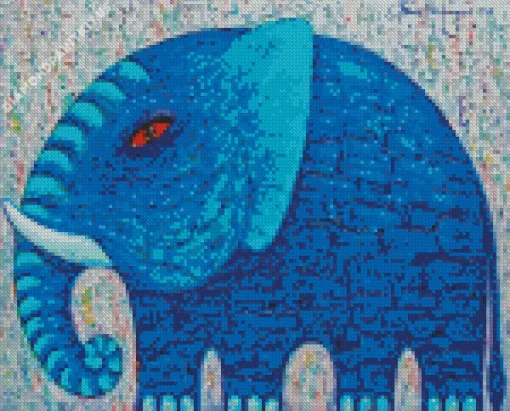 Blue Elephant Art Diamond Painting