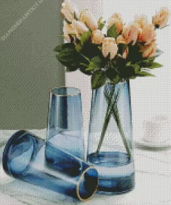 Blue Glass Vases Diamond Painting