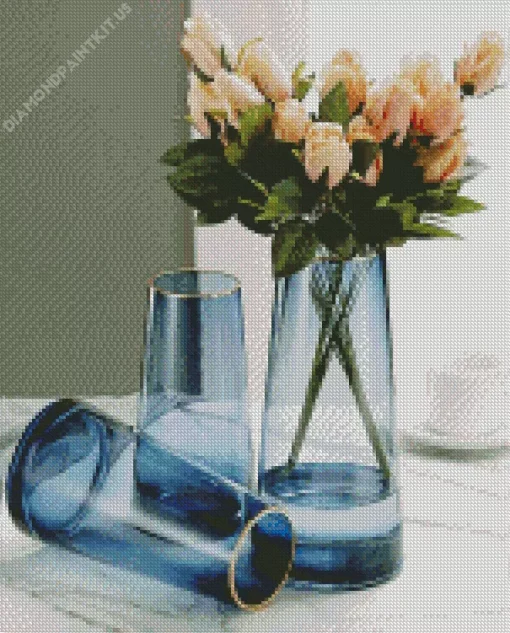 Blue Glass Vases Diamond Painting