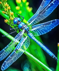 Blue And Black Dragonfly Diamond Painting