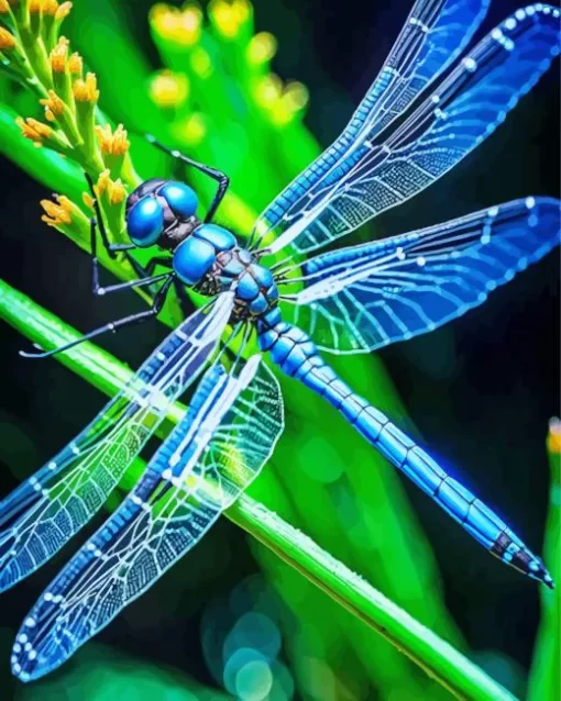 Blue And Black Dragonfly Diamond Painting