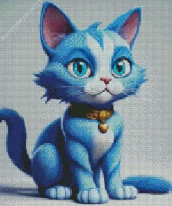 Cartoon Baby Blue Cat Diamond Painting