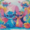 Disney Blue And Pink Stitch Diamond Painting