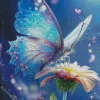 Fantasy Blue Butterfly And Flower Diamond Painting