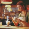 Female Barista Diamond Painting