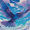 Flying Blue And Purple Bird Diamond Painting