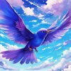 Flying Blue And Purple Bird Diamond Painting