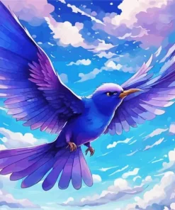 Flying Blue And Purple Bird Diamond Painting