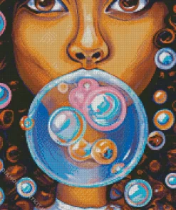 Girl Blowing Bubble Gum Diamond Painting