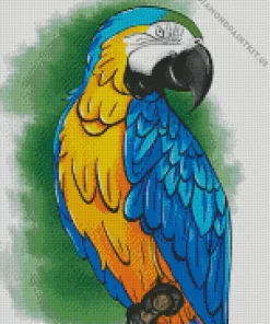 Illustration Gold And Yellow Macaw Diamond Painting