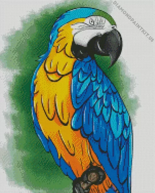 Illustration Gold And Yellow Macaw Diamond Painting