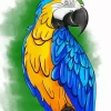 Illustration Gold And Yellow Macaw Diamond Painting