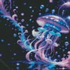 Magical Blue And Purple Jellyfish Diamond Painting