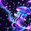 Magical Blue And Purple Jellyfish Diamond Painting