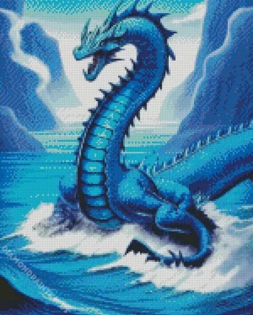 Ocean Blue Dragon Diamond Painting