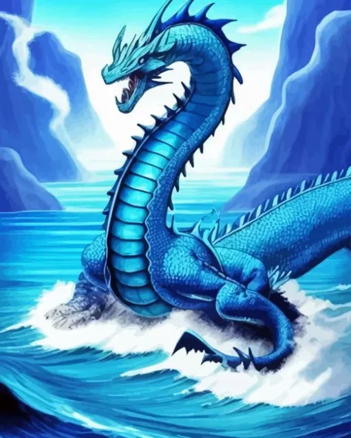 Ocean Blue Dragon Diamond Painting