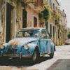 Old Blue Car Diamond Painting